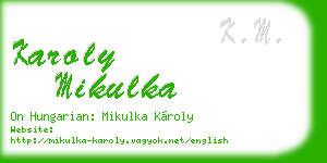 karoly mikulka business card